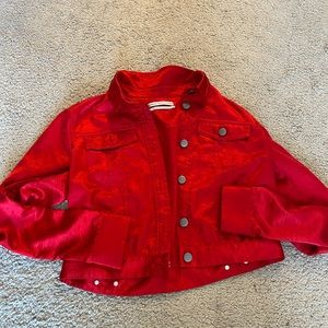 Urban outfitters red crop jacket
